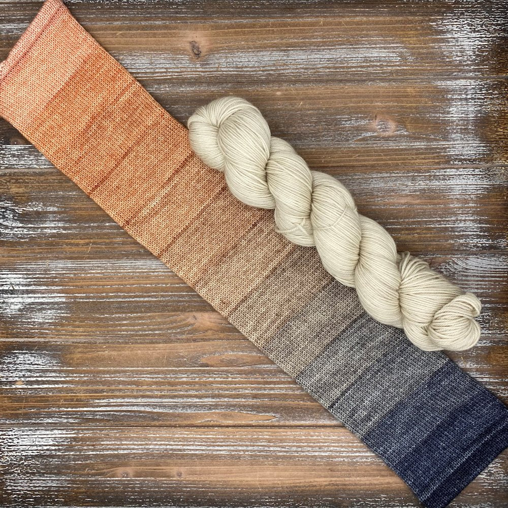 Spiced Honeycomb Cowl Yarn Kit - Bluebonnet & Fog - Fiber Optic Yarns