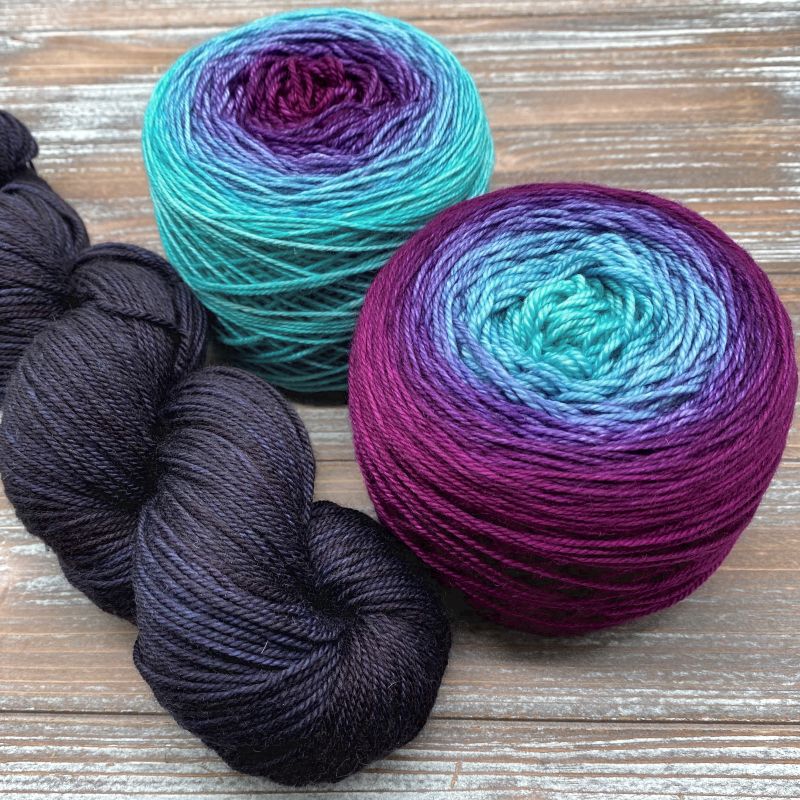 Blue Raspberry Painting Honeycombs Shawl Kit