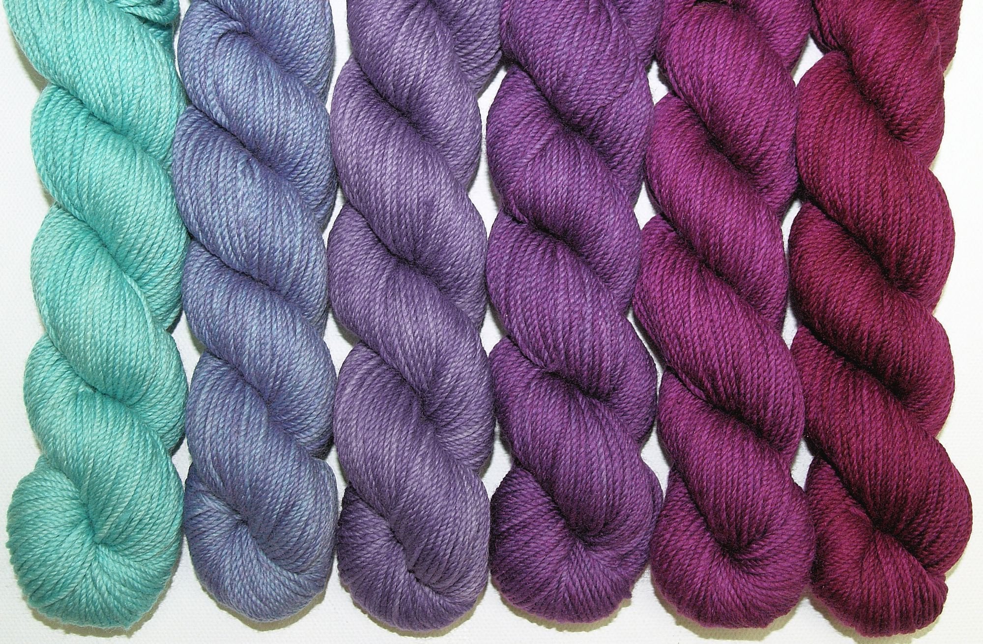 Berry Color Yarn Gradient Six Packs - Fiber Optic Yarns